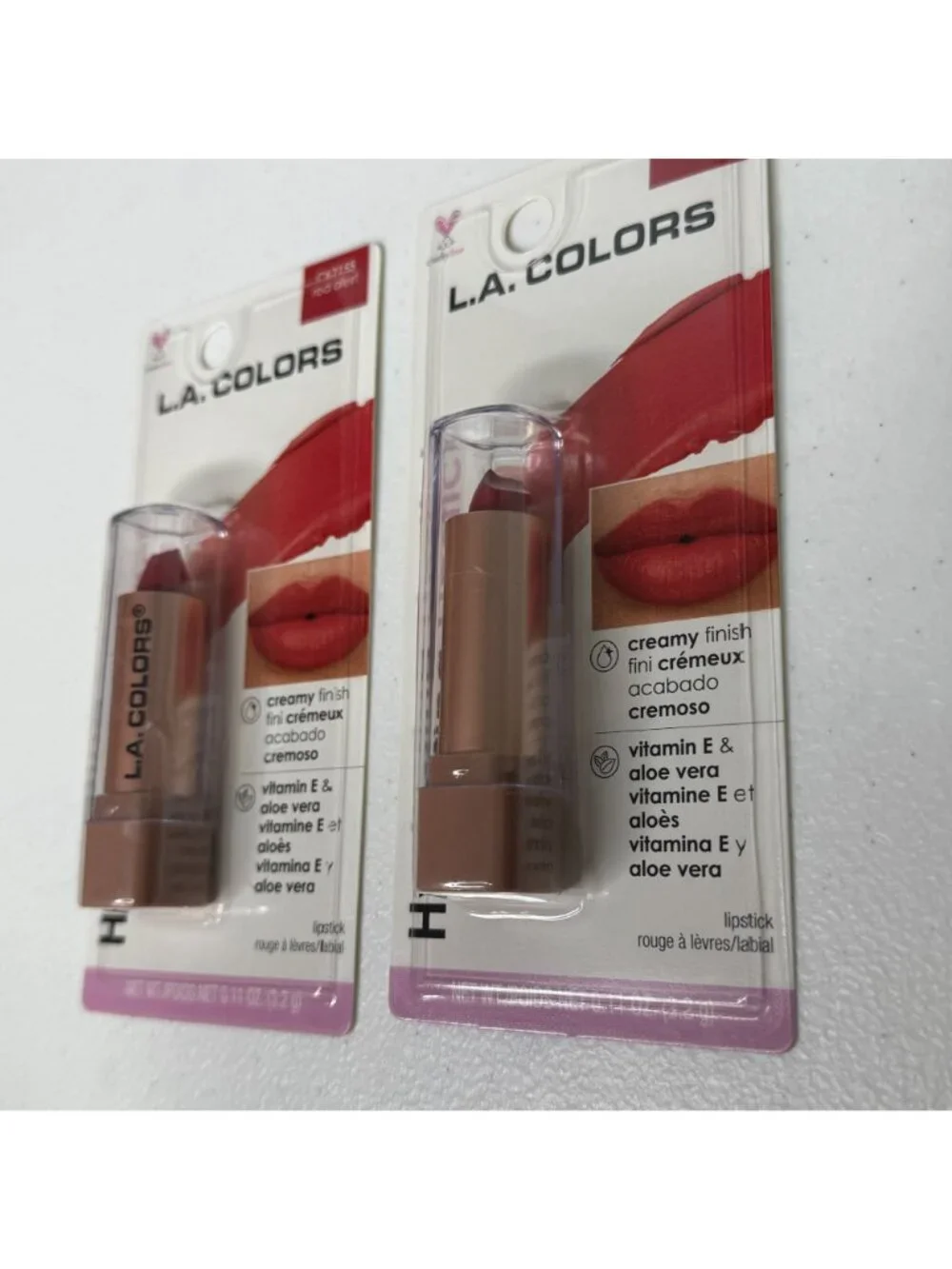 L.A. Colors Hydrating Lipstick Red Alert C62155 2 Pack